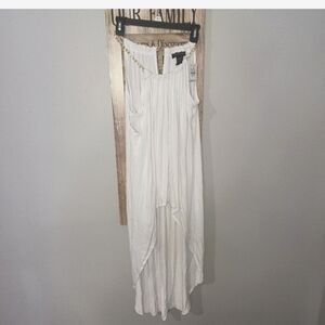 NWT ASHLEY STEWART 18/20 WHITE GODDESS TOP GOLD CHAIN STRAP